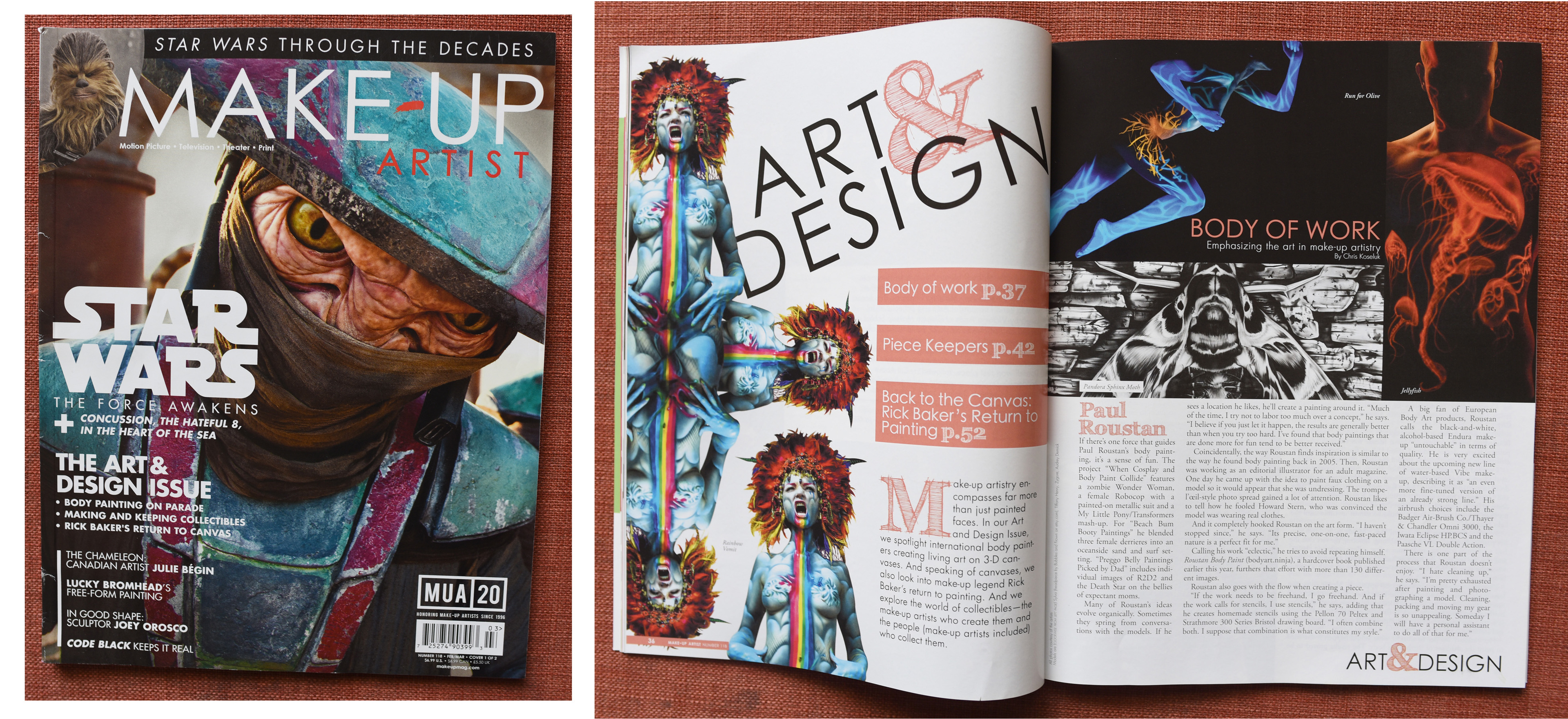 Paul Roustan featured in Makeup artist magazine