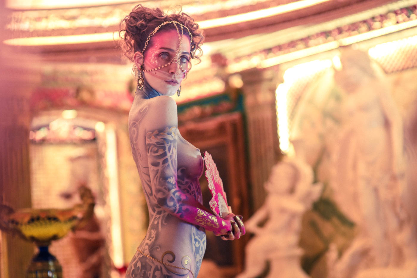 Roustan body painting on Teri Wyble at the home of Dominic LaFerla